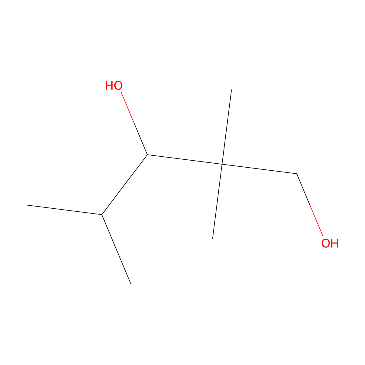 2,2,4-Trimethyl-1,3-pentanediol molecular structure, CAS 144-19-4