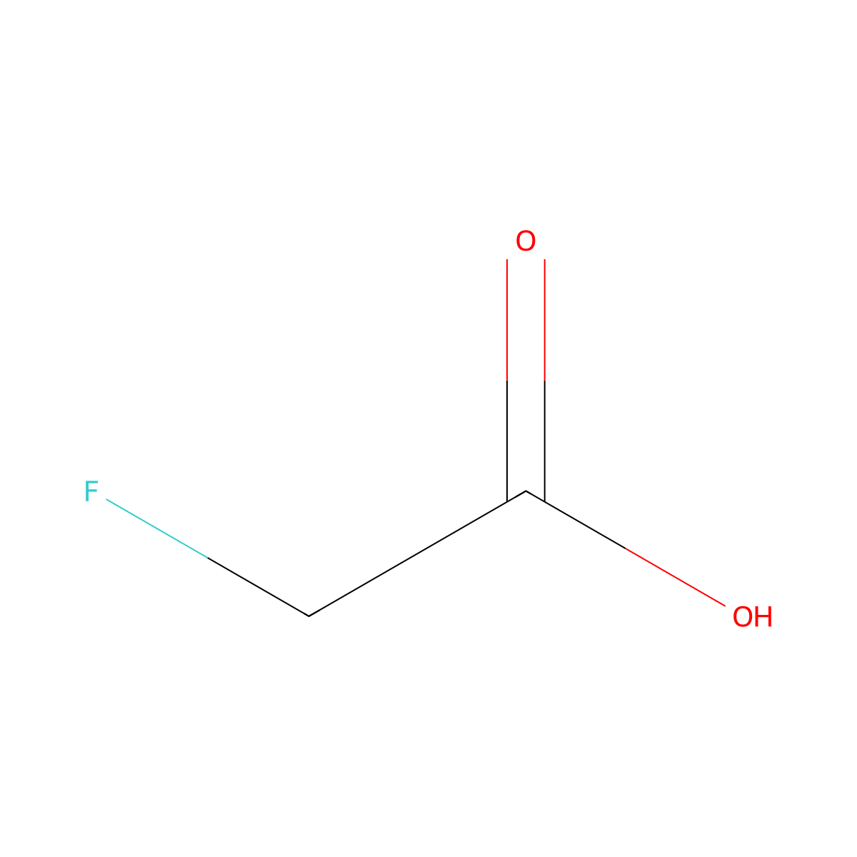 Fluoroacetic acid molecular structure, CAS 144-49-0