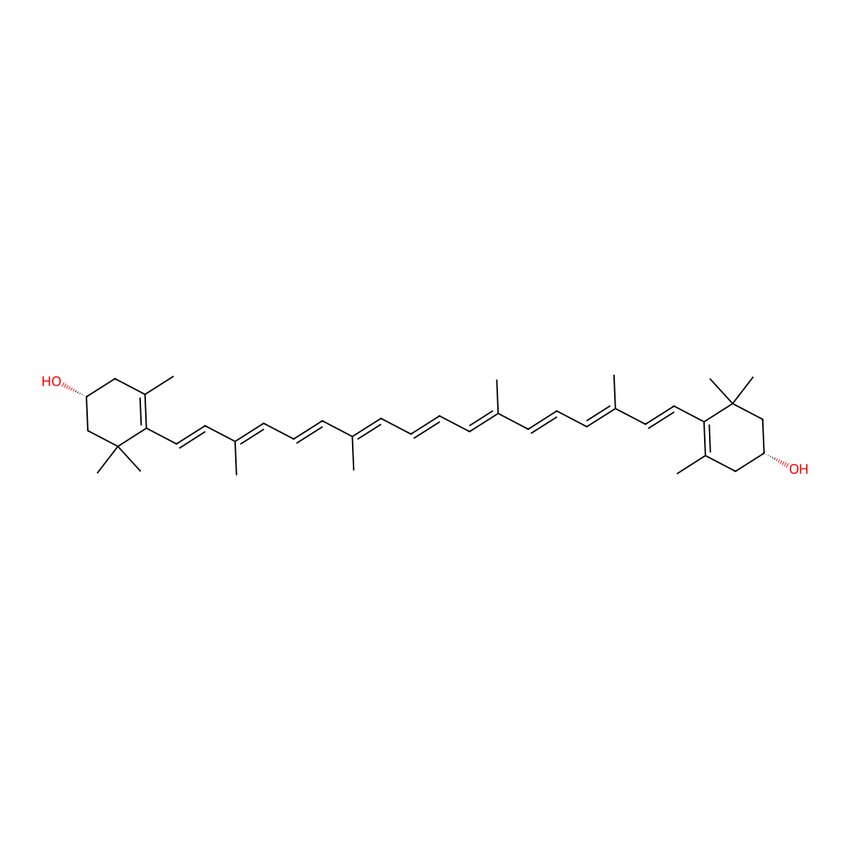 Zeaxanthin molecular structure, CAS 144-68-3