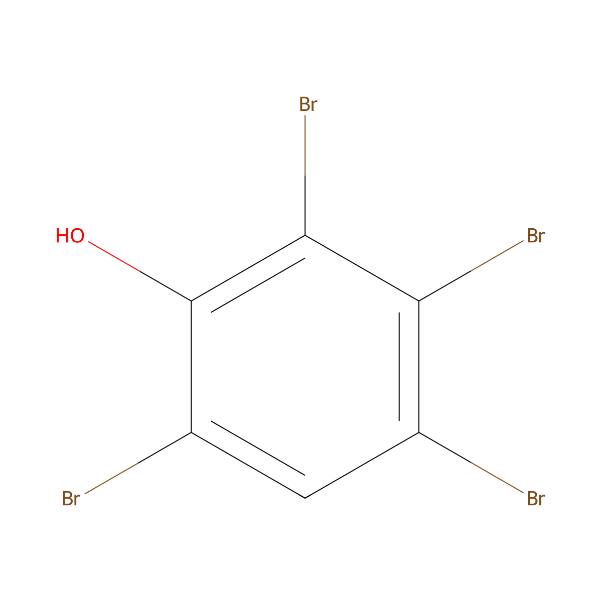 2,3,4,6-Tetrabromophenol molecular structure, CAS 14400-94-3