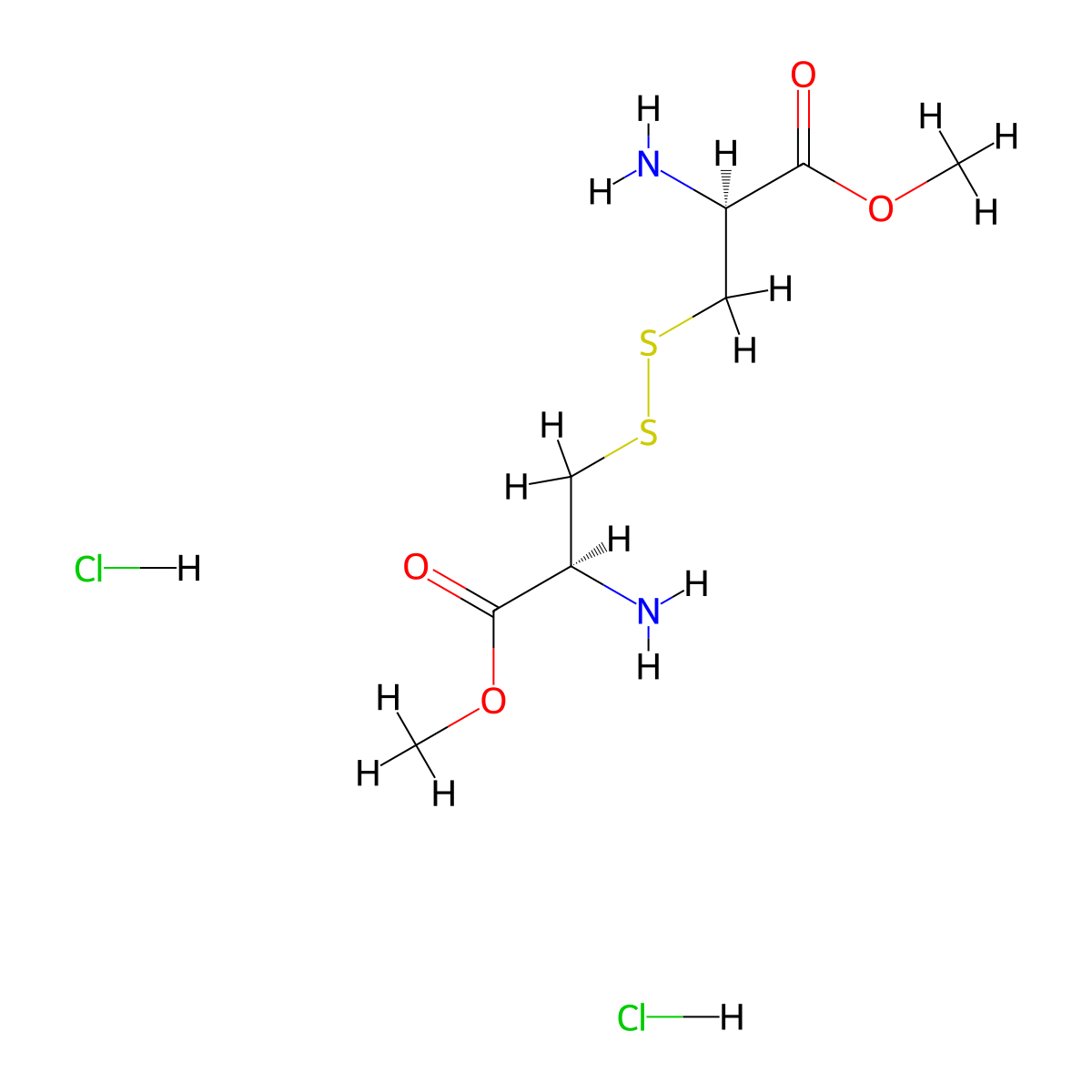 Dimethyl L-cystinate dihydrochloride molecular structure, CAS 144000-36-2