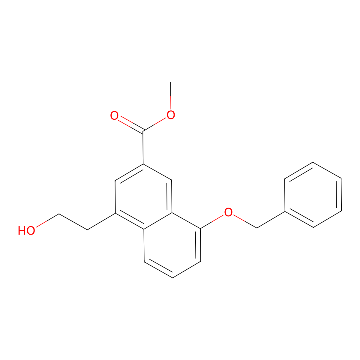 Methyl 8-(benzyloxy)-4-(2-hydroxyethyl)-2-naphthoate molecular structure, CAS 144003-49-6