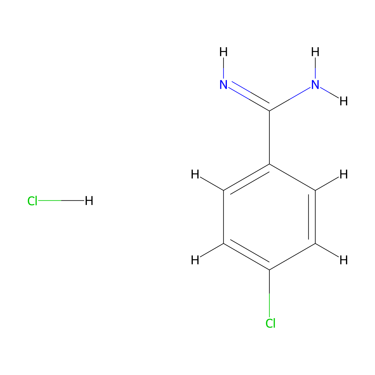 4-Chlorobenzene-1-carboximidamide hydrochloride molecular structure, CAS 14401-51-5