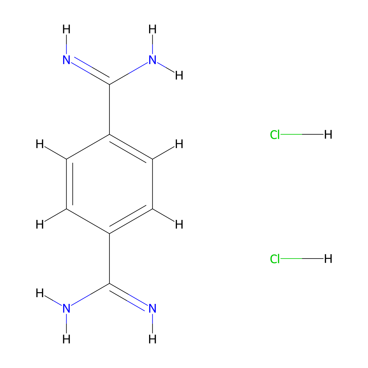 Terephthalamidine dihydrochloride molecular structure, CAS 14401-56-0