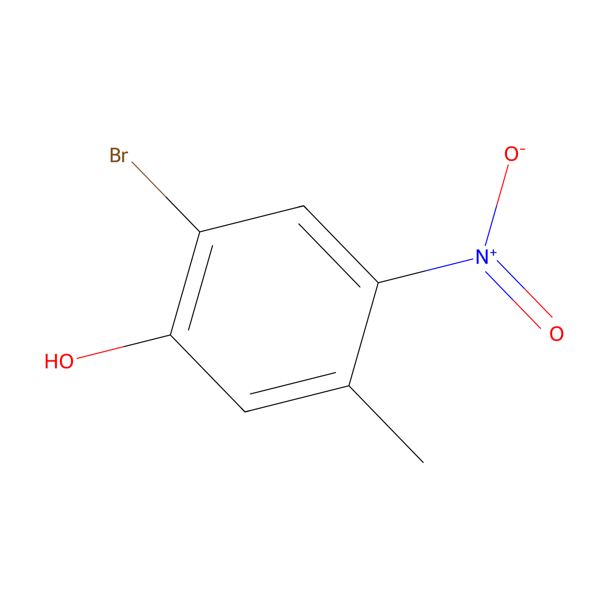 2-Bromo-5-methyl-4-nitrophenol molecular structure, CAS 14401-60-6