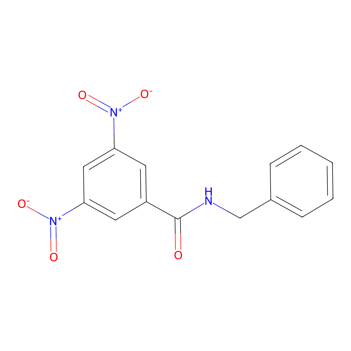 N-benzyl-3,5-dinitrobenzamide molecular structure, CAS 14401-98-0