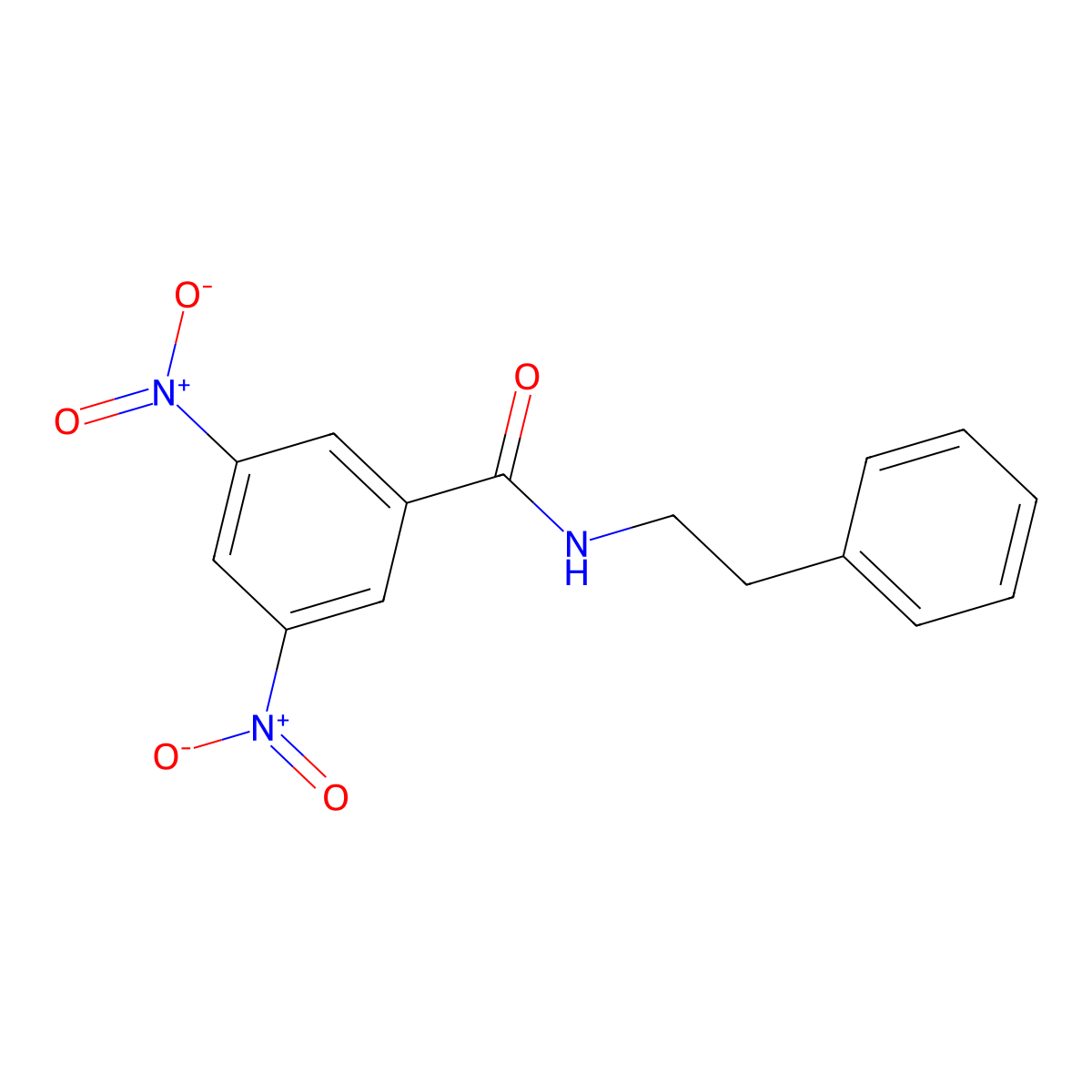 3,5-dinitro-N-(2-phenylethyl)benzamide molecular structure, CAS 14401-99-1