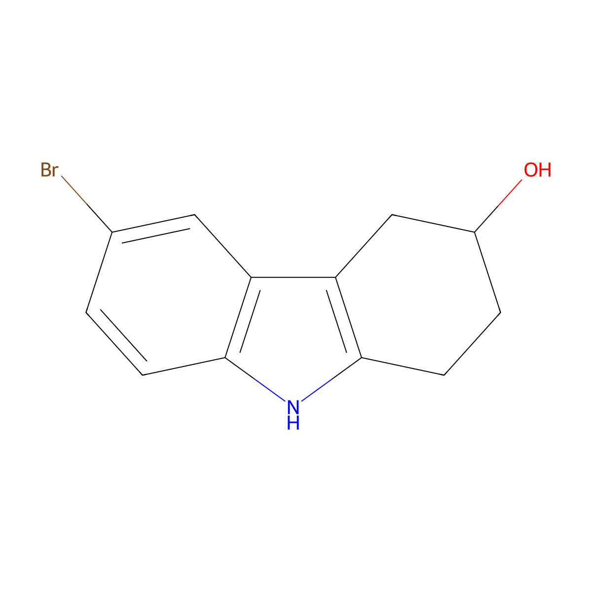 6-bromo-2,3,4,9-tetrahydro-1H-carbazol-3-ol molecular structure, CAS 1440155-21-4