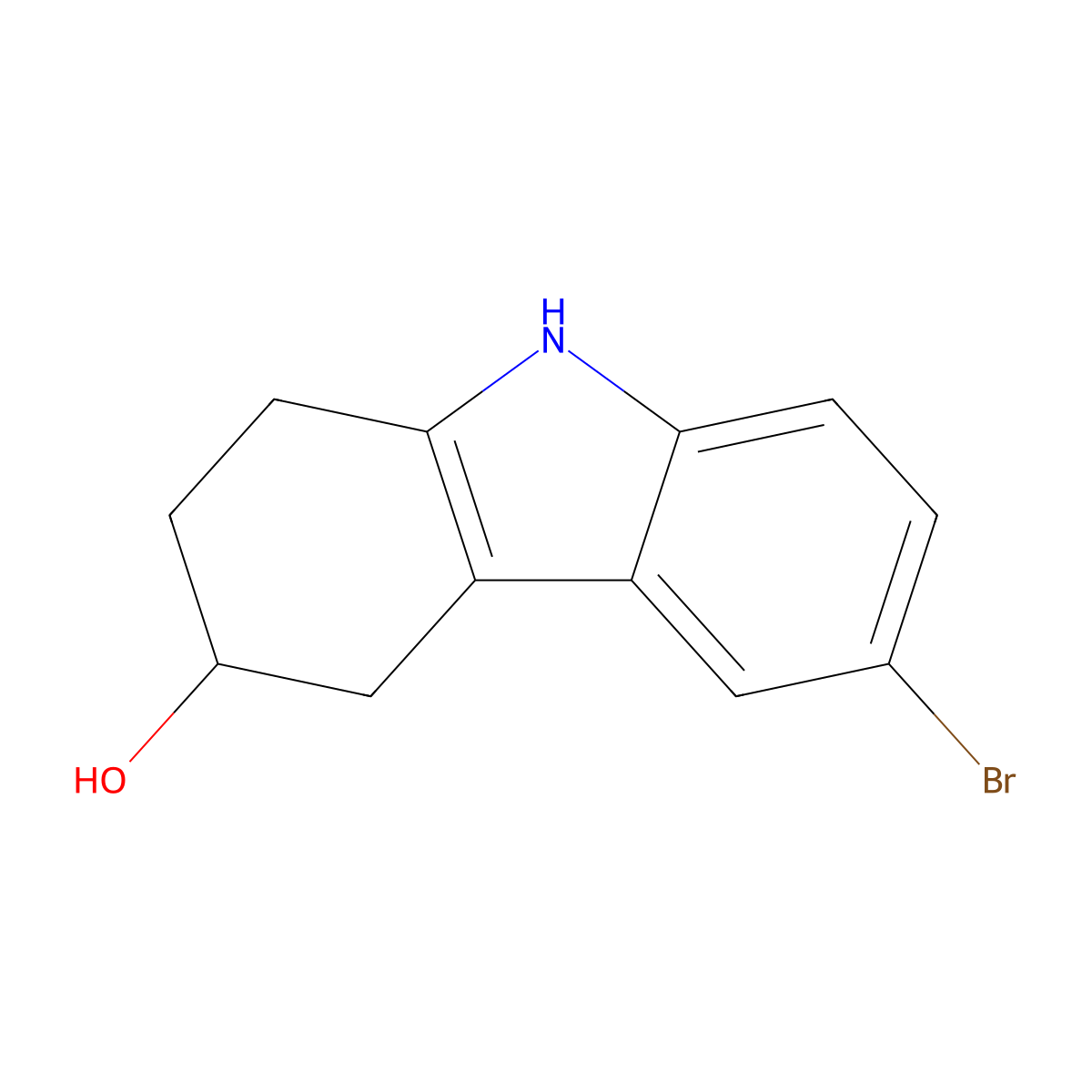 6-bromo-2,3,4,9-tetrahydro-1H-carbazol-3-ol molecular structure, CAS 1440155-21-4