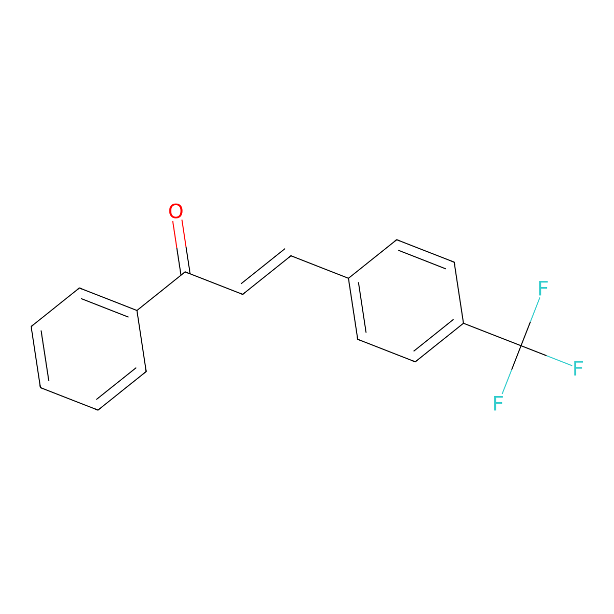 (E)-1-phenyl-3-[4-(trifluoromethyl)phenyl]prop-2-en-1-one molecular structure, CAS 144017-74-3