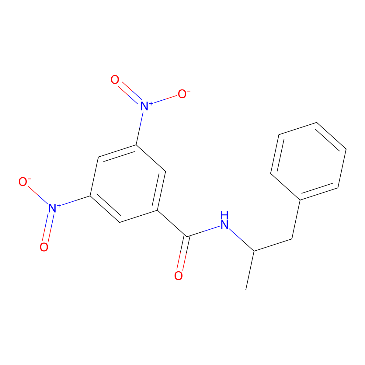 3,5-dinitro-N-(1-phenylpropan-2-yl)benzamide molecular structure, CAS 14402-01-8