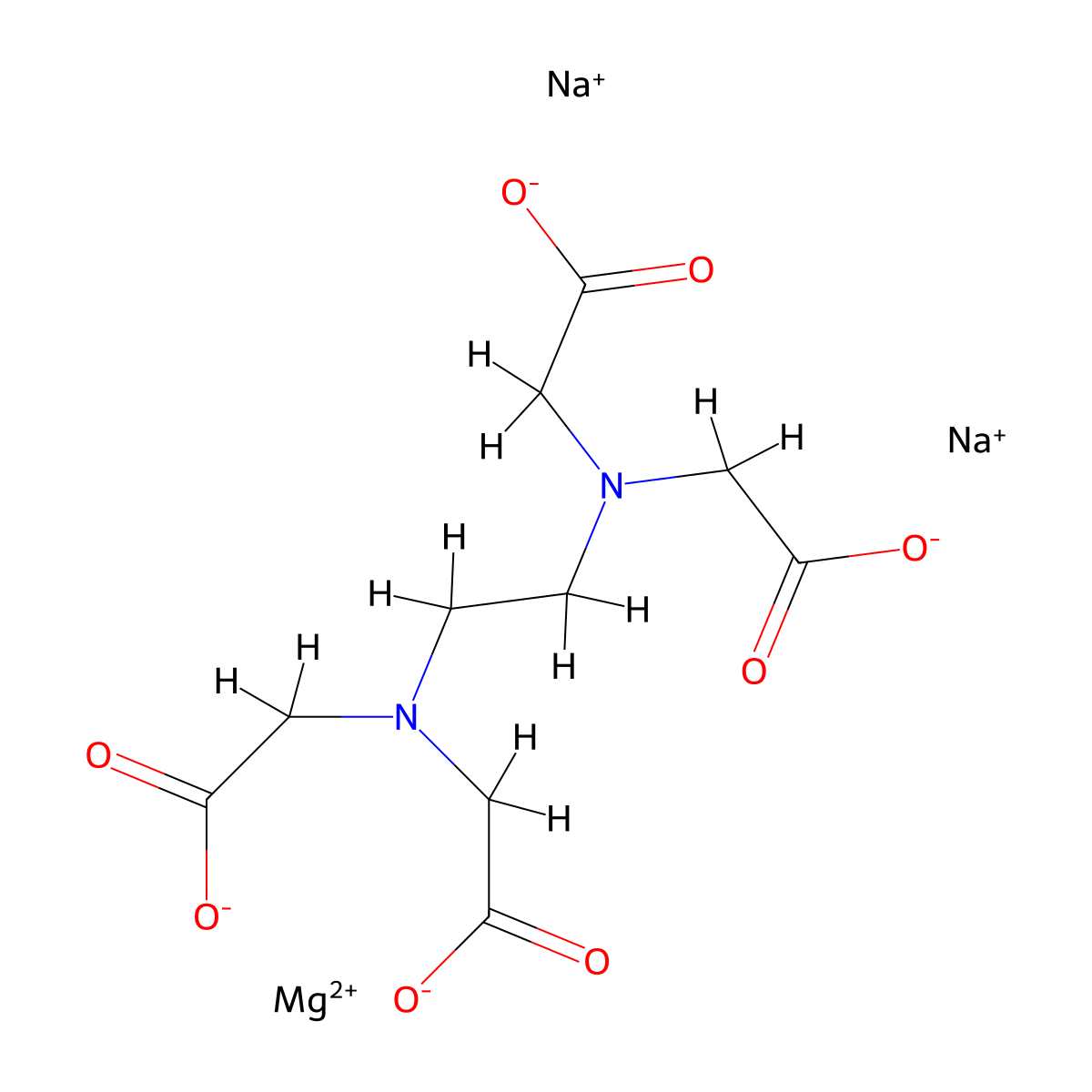 Magnesium disodium EDTA molecular structure, CAS 14402-88-1