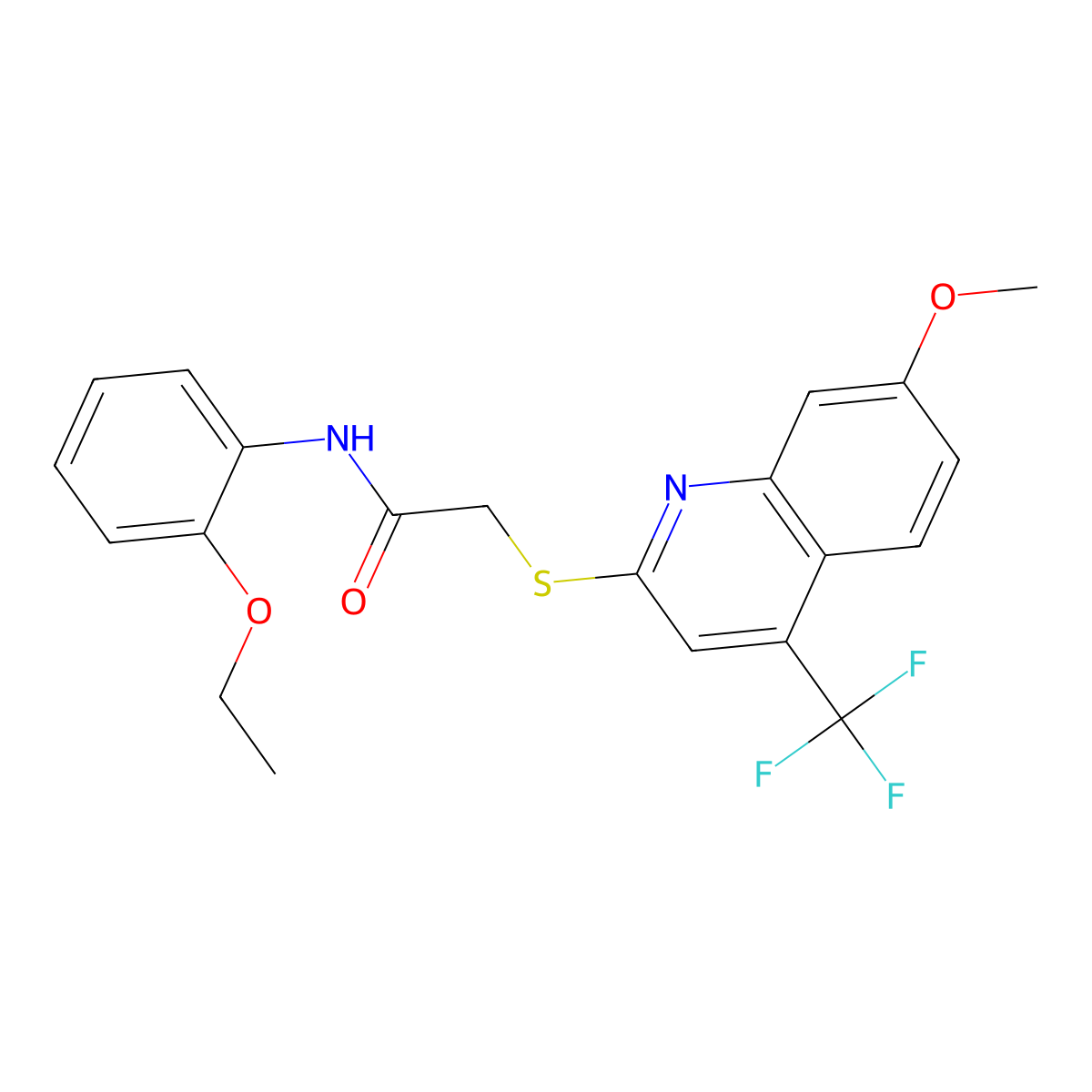 N-(2-ethoxyphenyl)-2-{[7-methoxy-4-(trifluoromethyl)quinolin-2-yl]sulfanyl}acetamide molecular structure, CAS 1440248-67-8