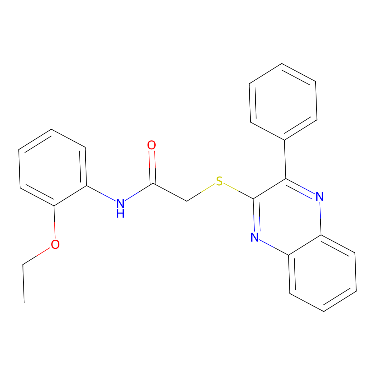 N-(2-ethoxyphenyl)-2-[(3-phenylquinoxalin-2-yl)sulfanyl]acetamide molecular structure, CAS 1440248-75-8