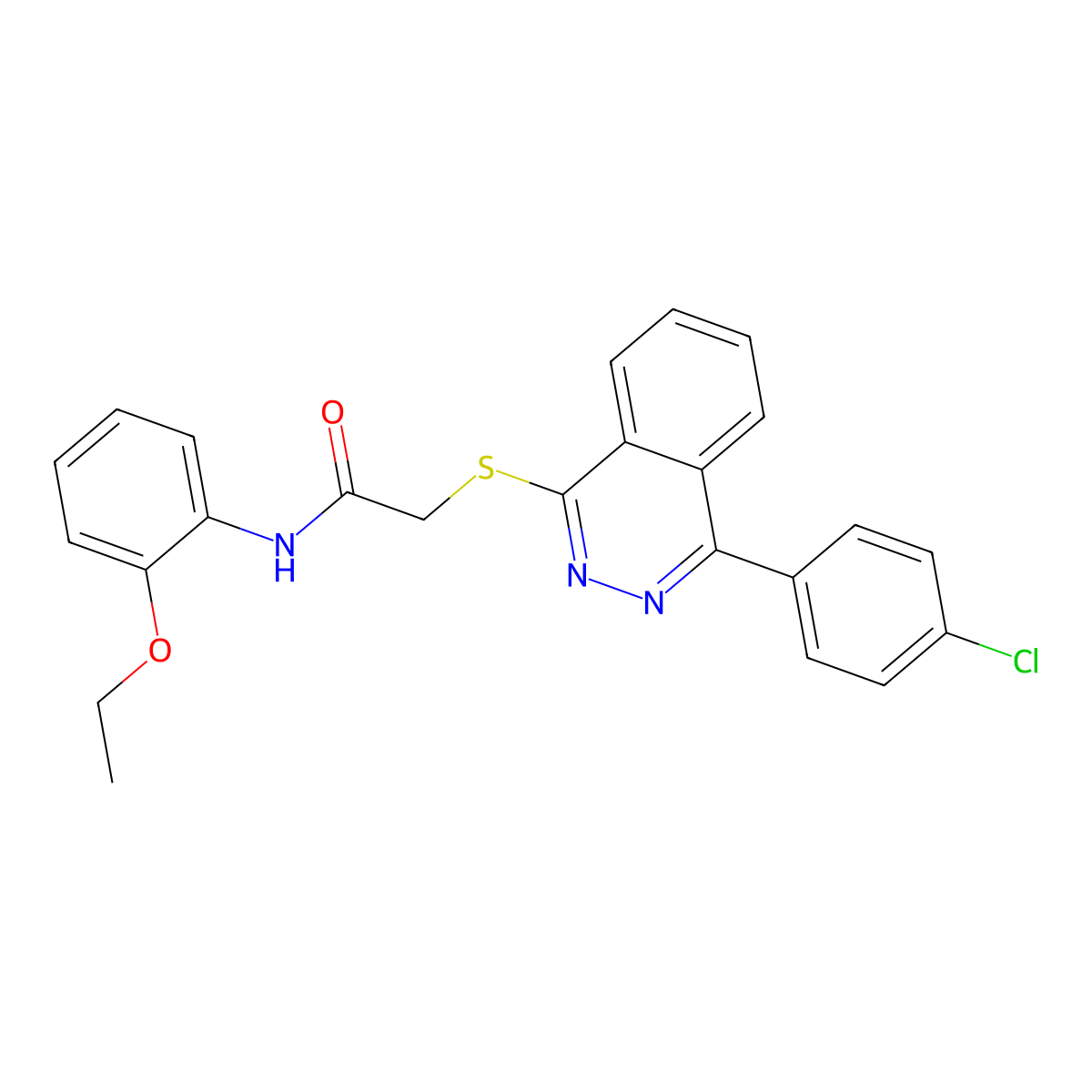 2-{[4-(4-chlorophenyl)phthalazin-1-yl]sulfanyl}-N-(2-ethoxyphenyl)acetamide molecular structure, CAS 1440248-83-8