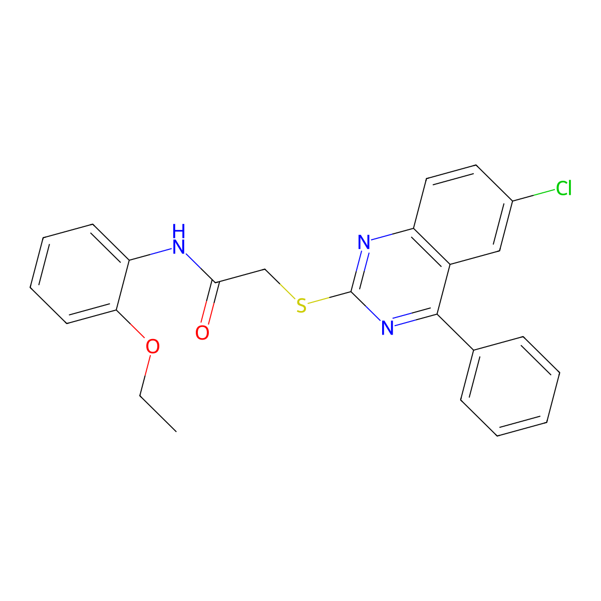 2-[(6-chloro-4-phenylquinazolin-2-yl)sulfanyl]-N-(2-ethoxyphenyl)acetamide molecular structure, CAS 1440248-94-1