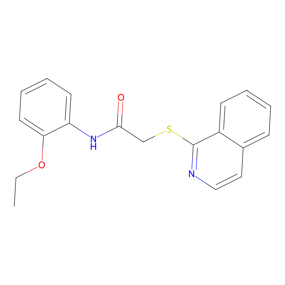 N-(2-ethoxyphenyl)-2-(isoquinolin-1-ylsulfanyl)acetamide molecular structure, CAS 1440249-00-2
