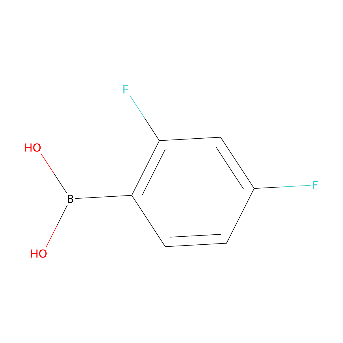 2,4-Difluorophenylboronic acid molecular structure, CAS 144025-03-6