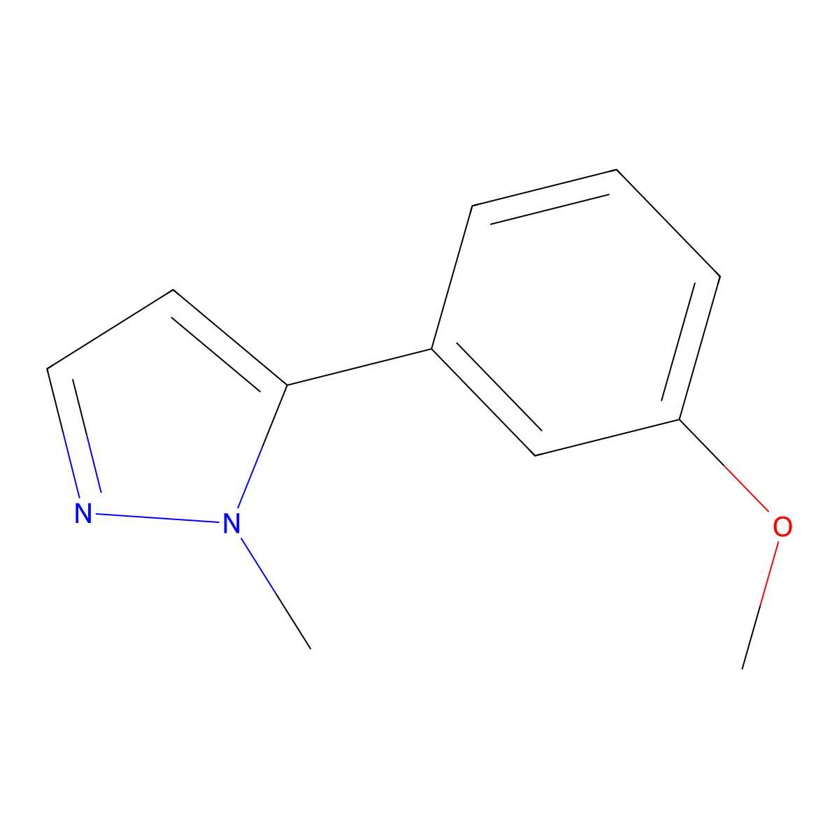 5-(3-Methoxyphenyl)-1-methyl-1H-pyrazole molecular structure, CAS 144026-75-5