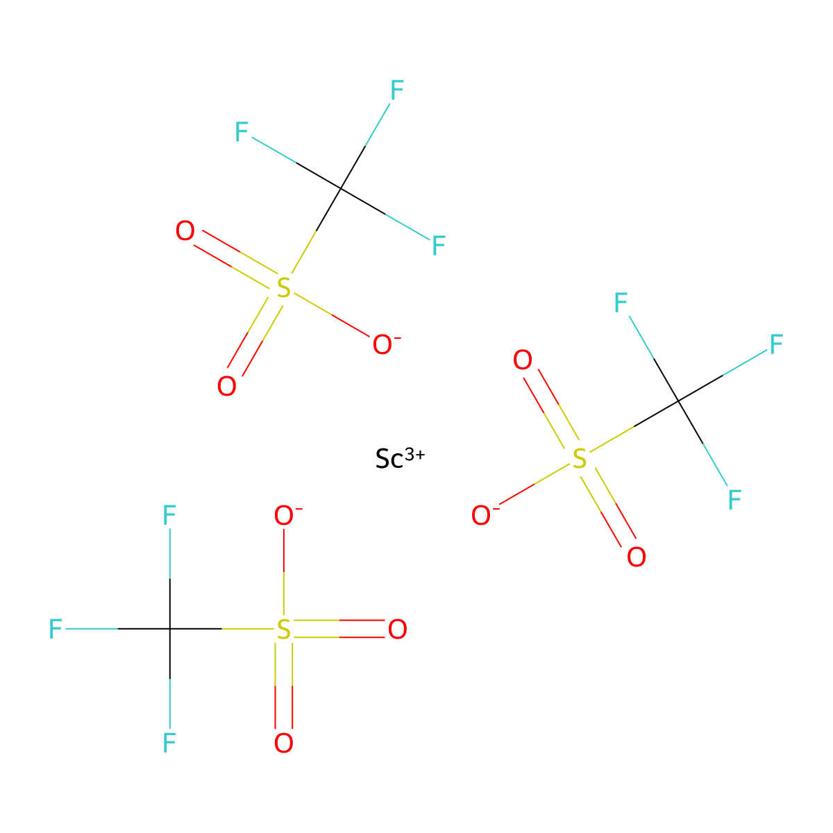 Scandium(III) triflate molecular structure, CAS 144026-79-9