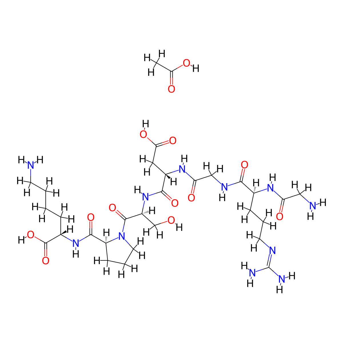 GRGDSPK acetate molecular structure, CAS 144027-77-0