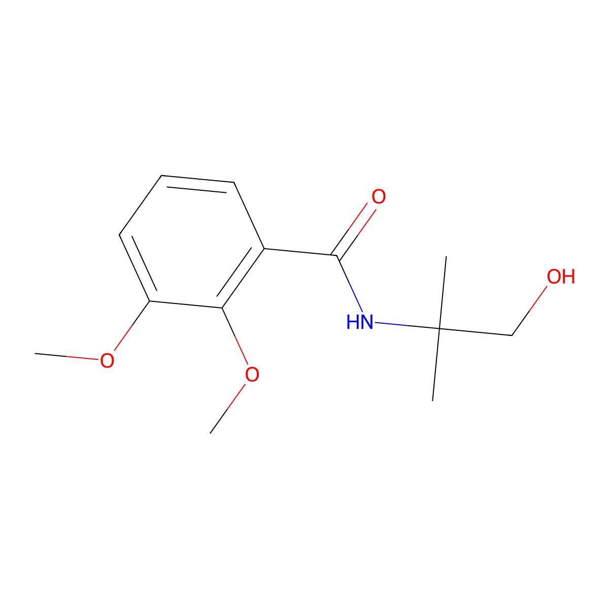 N-(1-hydroxy-2-methylpropan-2-yl)-2,3-dimethoxybenzamide molecular structure, CAS 144034-41-3