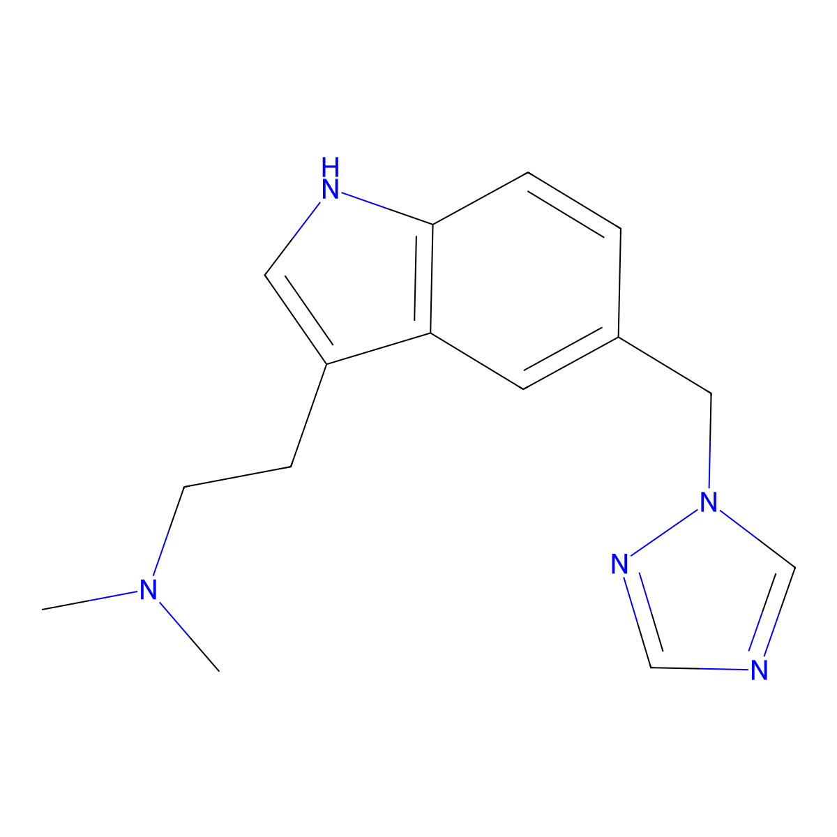 Rizatriptan molecular structure, CAS 144034-80-0