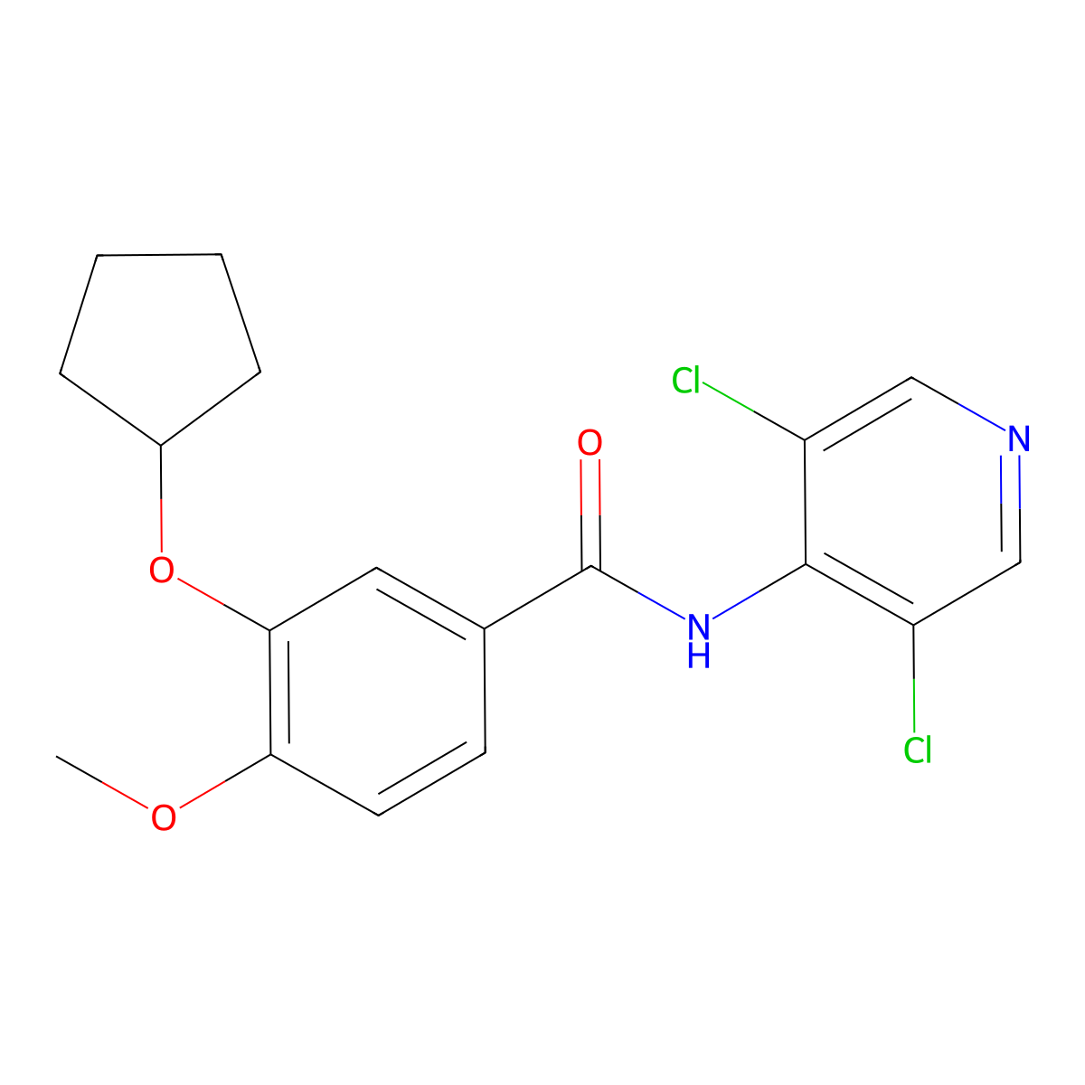 Piclamilast molecular structure, CAS 144035-83-6