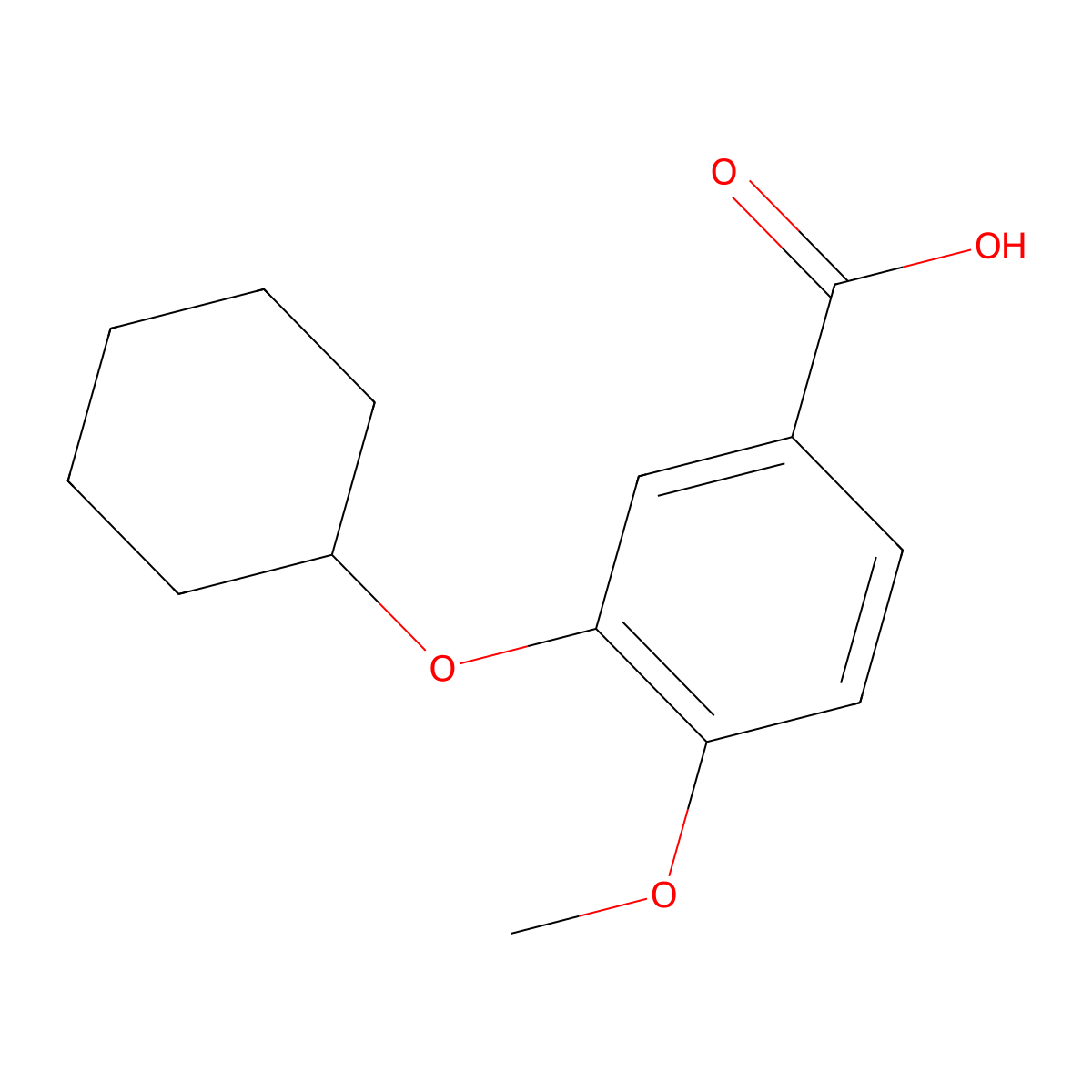 3-(Cyclohexyloxy)-4-methoxybenzoic acid molecular structure, CAS 144036-18-0