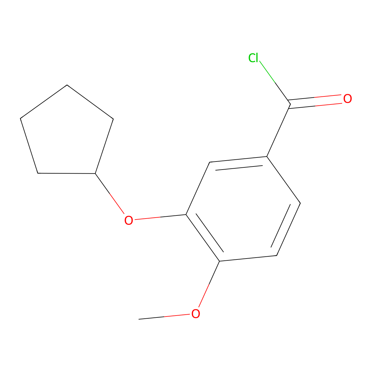 3-(Cyclopentyloxy)-4-methoxybenzoyl chloride molecular structure, CAS 144036-19-1