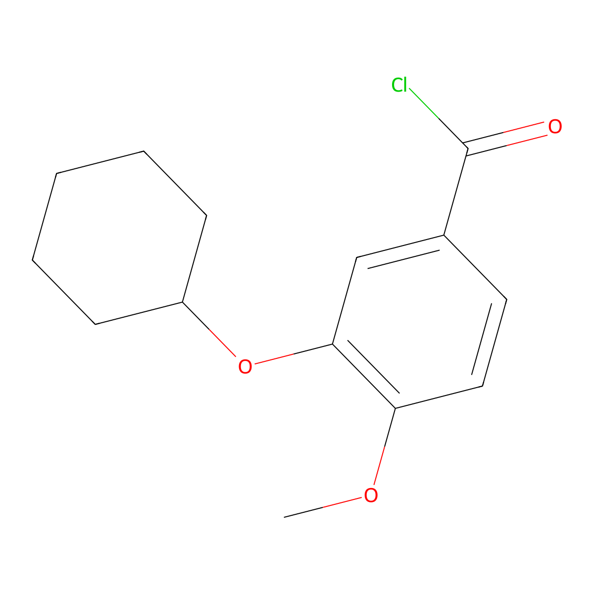 3-(Cyclohexyloxy)-4-methoxybenzoyl chloride molecular structure, CAS 144036-20-4