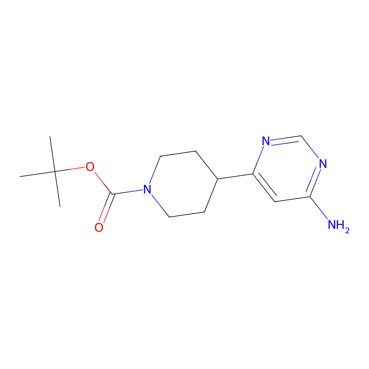 Tert-butyl 4-(aminopyrimidin-4-YL)piperidine-1-carboxylate molecular structure, CAS 1440427-67-7