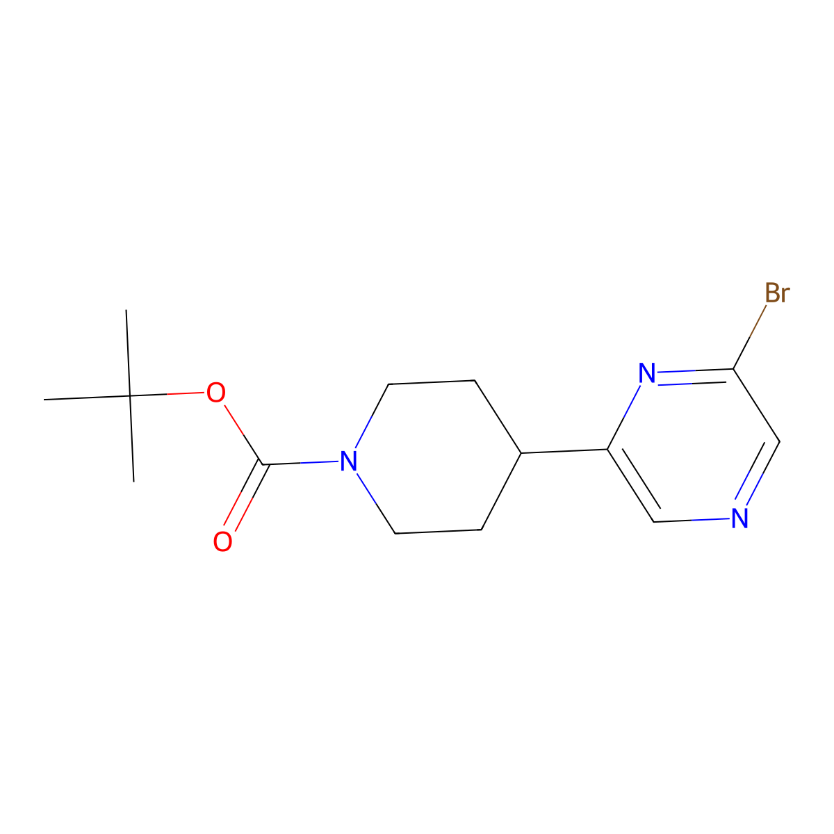 2-Bromo-6-(N-boc-piperidin-4-YL)pyrazine molecular structure, CAS 1440427-68-8