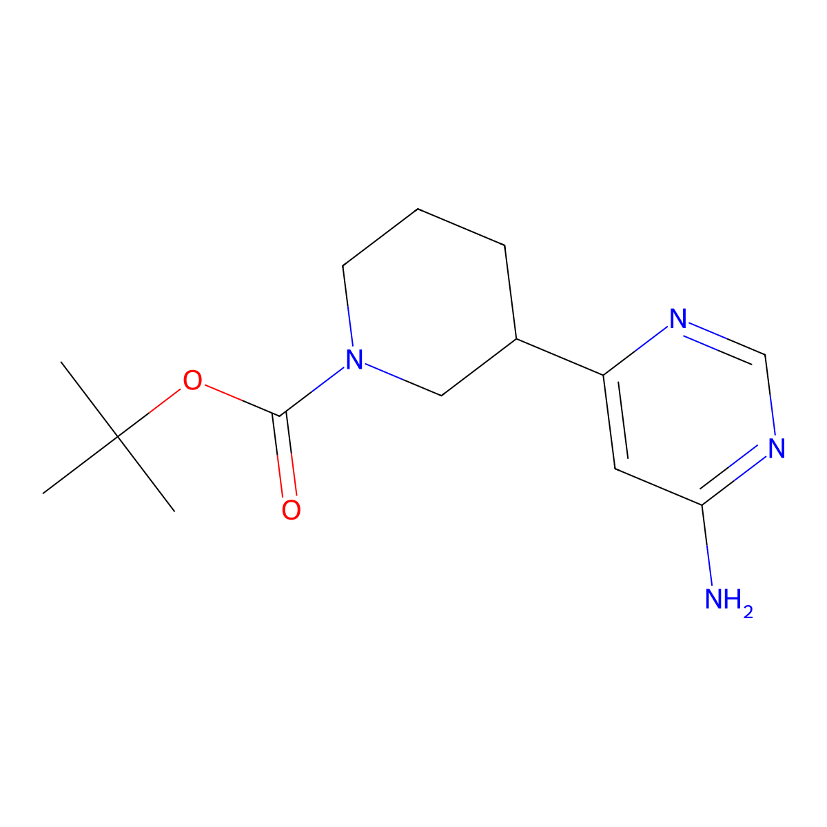 4-Amino-6-(N-Boc-piperidin-3-yl)pyrimidine molecular structure, CAS 1440427-90-6