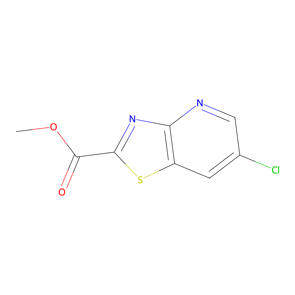 Methyl 6-chlorothiazolo[4,5-b]pyridine-2-carboxylate molecular structure, CAS 1440428-01-2