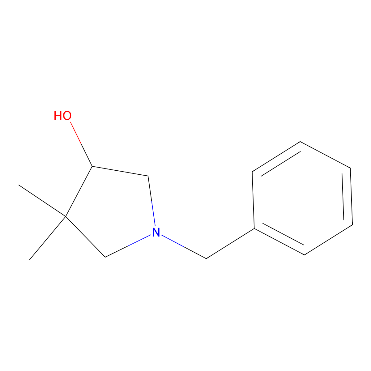 (R)-1-Benzyl-4,4-dimethylpyrrolidin-3-ol molecular structure, CAS 144043-23-2