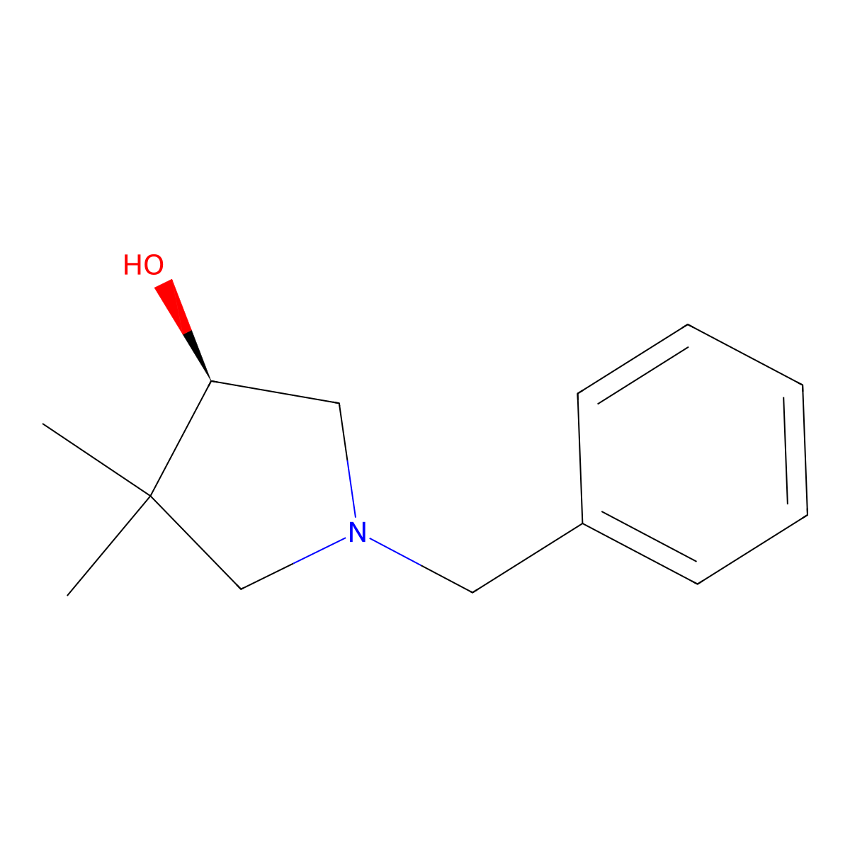 (R)-1-Benzyl-4,4-dimethylpyrrolidin-3-ol molecular structure, CAS 144043-23-2