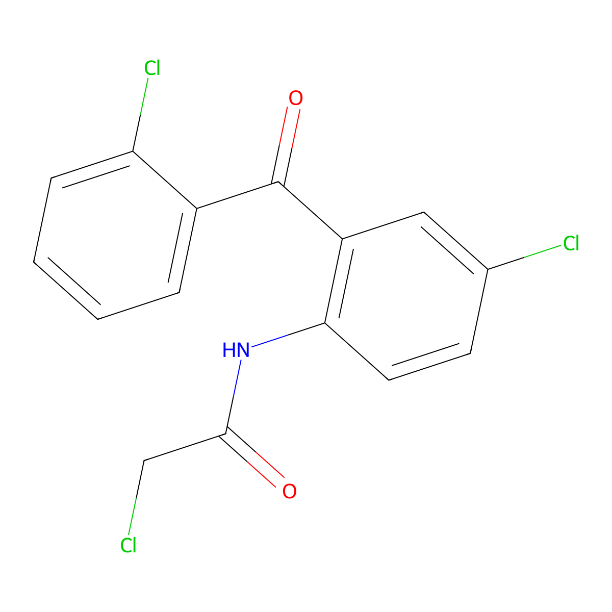 2,4'-Dichloro-2'-o-chlorobenzoylacetanilide molecular structure, CAS 14405-03-9