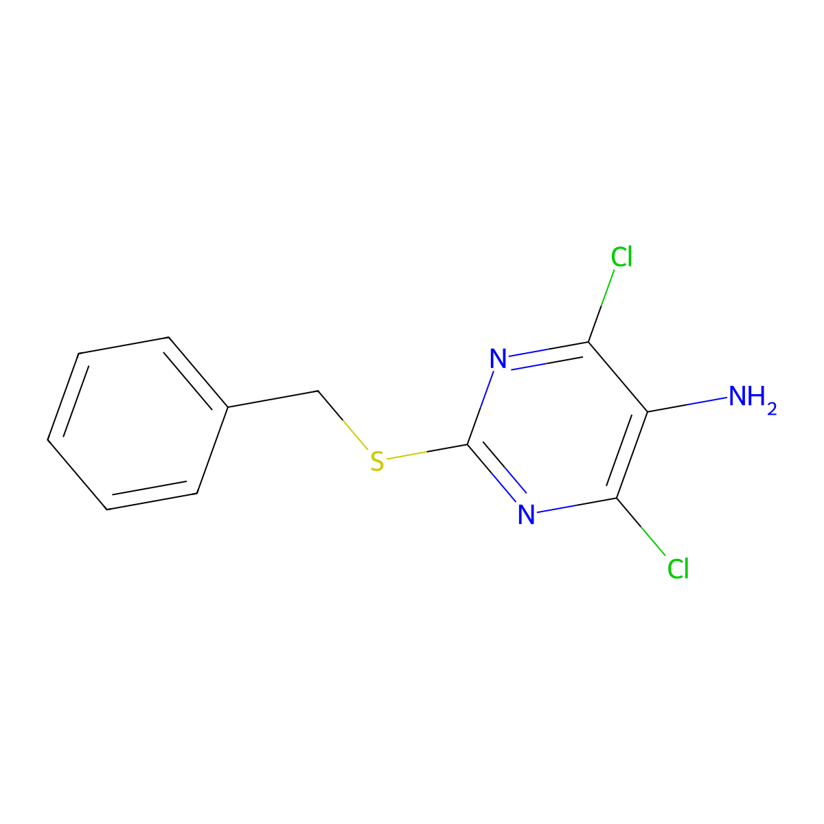 4,6-Dichloro-2-(benzylthio)-5-pyrimidineamine molecular structure, CAS 1440512-67-3