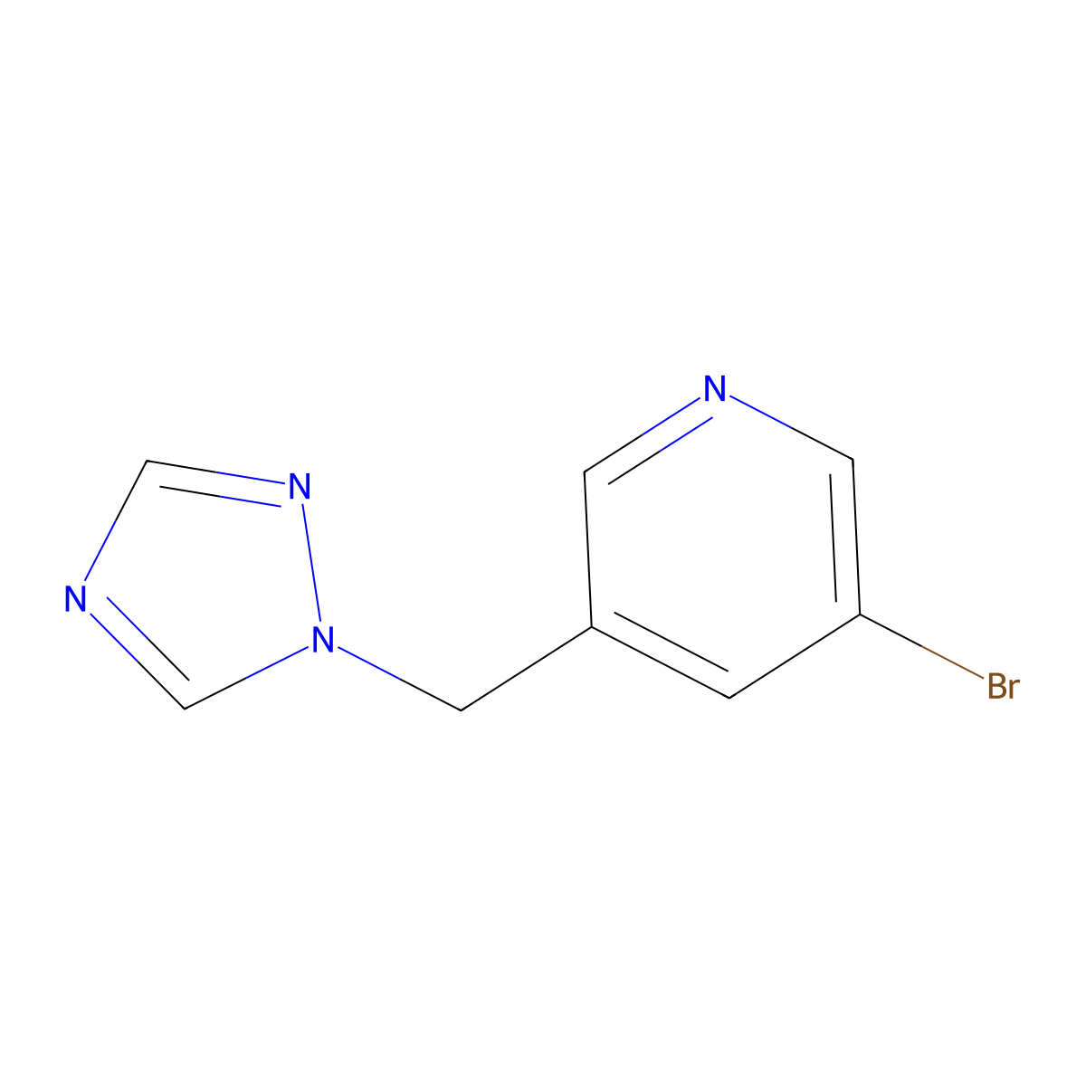 3-bromo-5-[(1H-1,2,4-triazol-1-yl)methyl]pyridine molecular structure, CAS 1440520-06-8