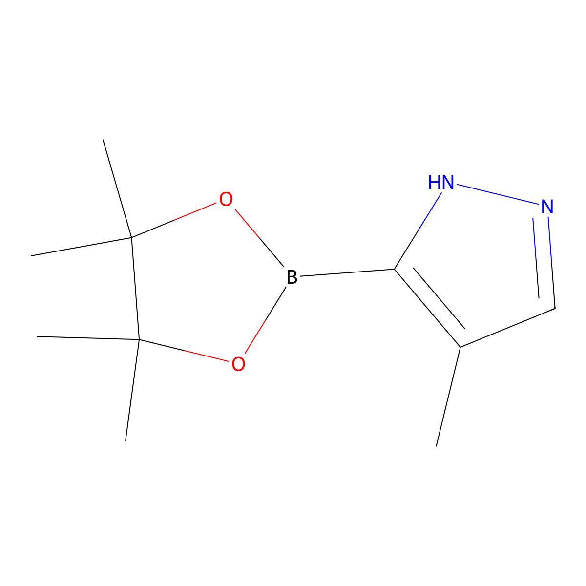 4-Methylpyrazole-5-boronic acid pinacol ester molecular structure, CAS 1440520-87-5