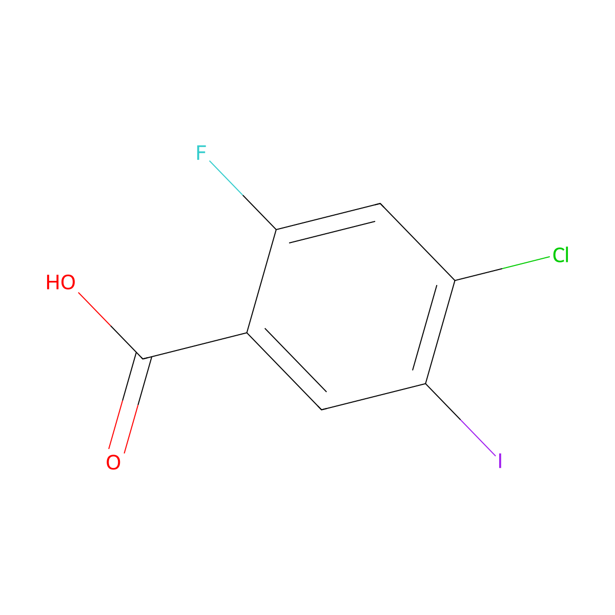 4-Chloro-2-fluoro-5-iodobenzoic acid molecular structure, CAS 1440526-33-9