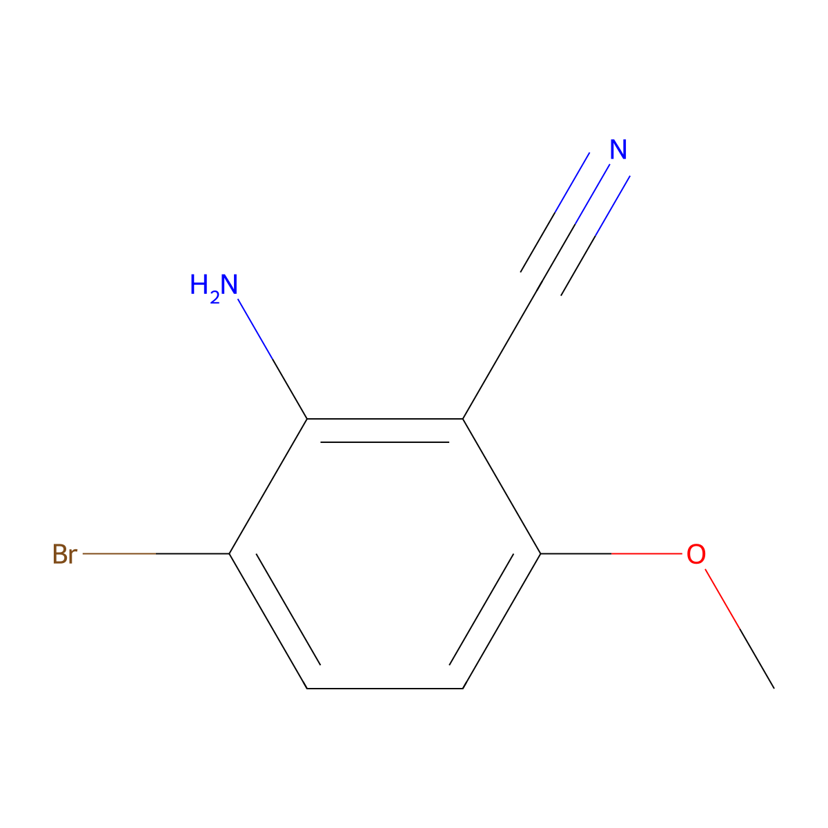 2-Amino-3-bromo-6-methoxy-benzonitrile molecular structure, CAS 1440526-35-1