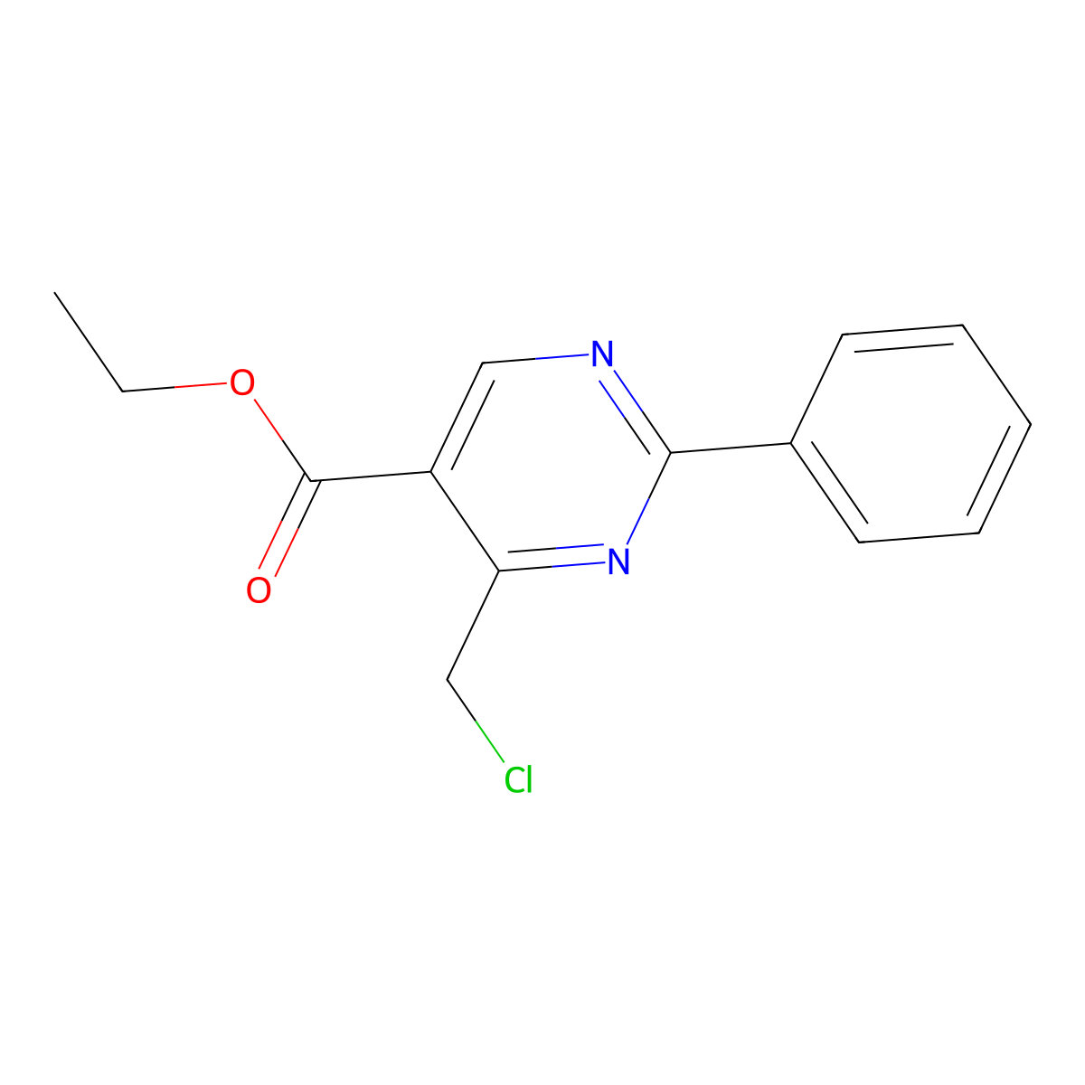 4-Chloromethyl-2-phenyl-pyrimidine-5-carboxylic acid ethyl ester molecular structure, CAS 1440526-40-8