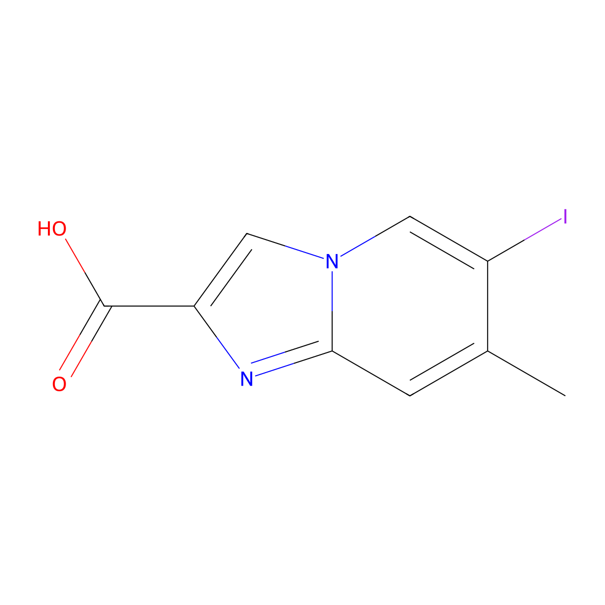 6-Iodo-7-methyl-imidazo[1,2-a]pyridine-2-carboxylic acid molecular structure, CAS 1440526-41-9