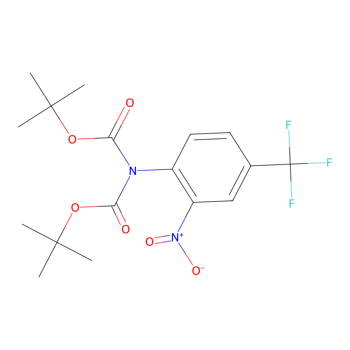 Di-tert-butyl 2-(2-nitro-4-(trifluoromethyl)phenyl)malonate molecular structure, CAS 1440526-51-1