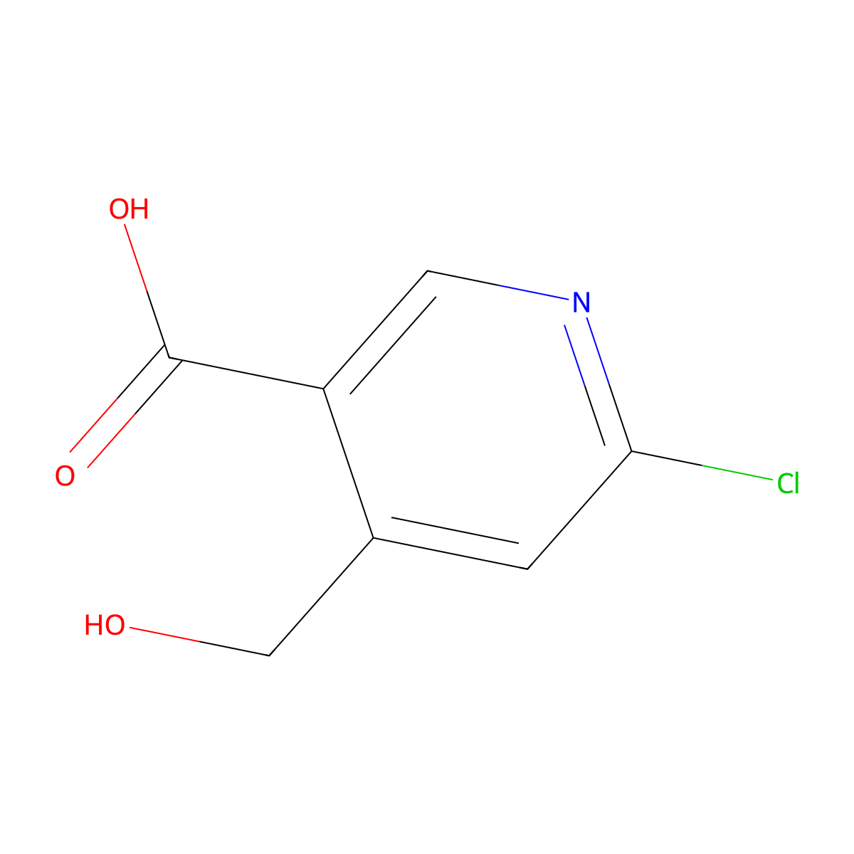 6-Chloro-4-(hydroxymethyl)nicotinic acid molecular structure, CAS 1440526-57-7