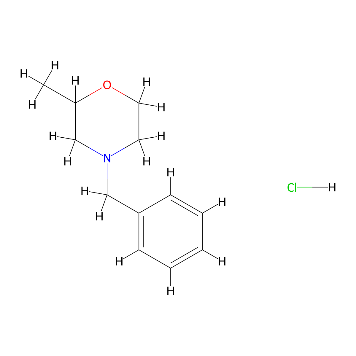 4-Benzyl-2-methylmorpholine hydrochloride molecular structure, CAS 144053-96-3