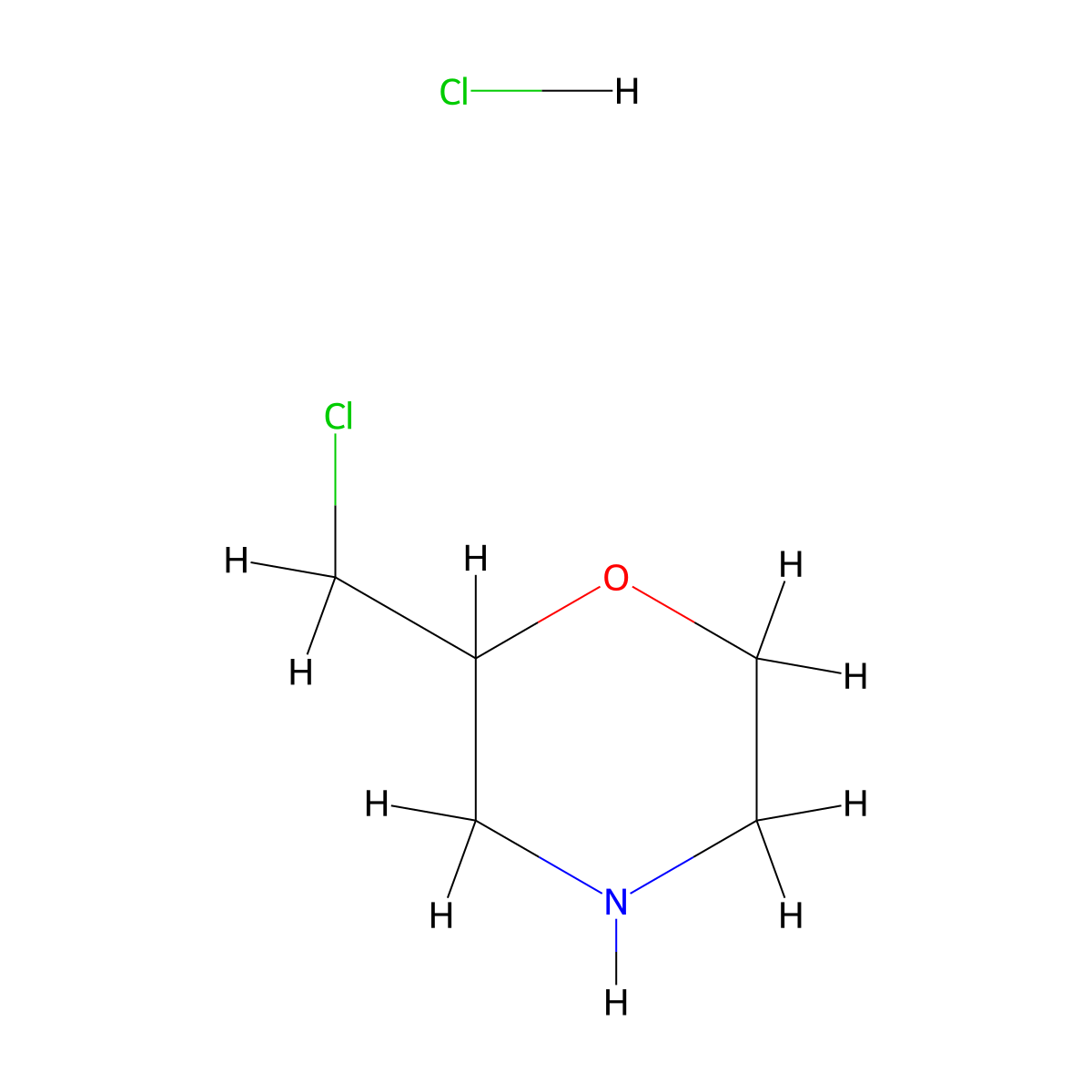 2-(Chloromethyl)morpholine hydrochloride molecular structure, CAS 144053-97-4