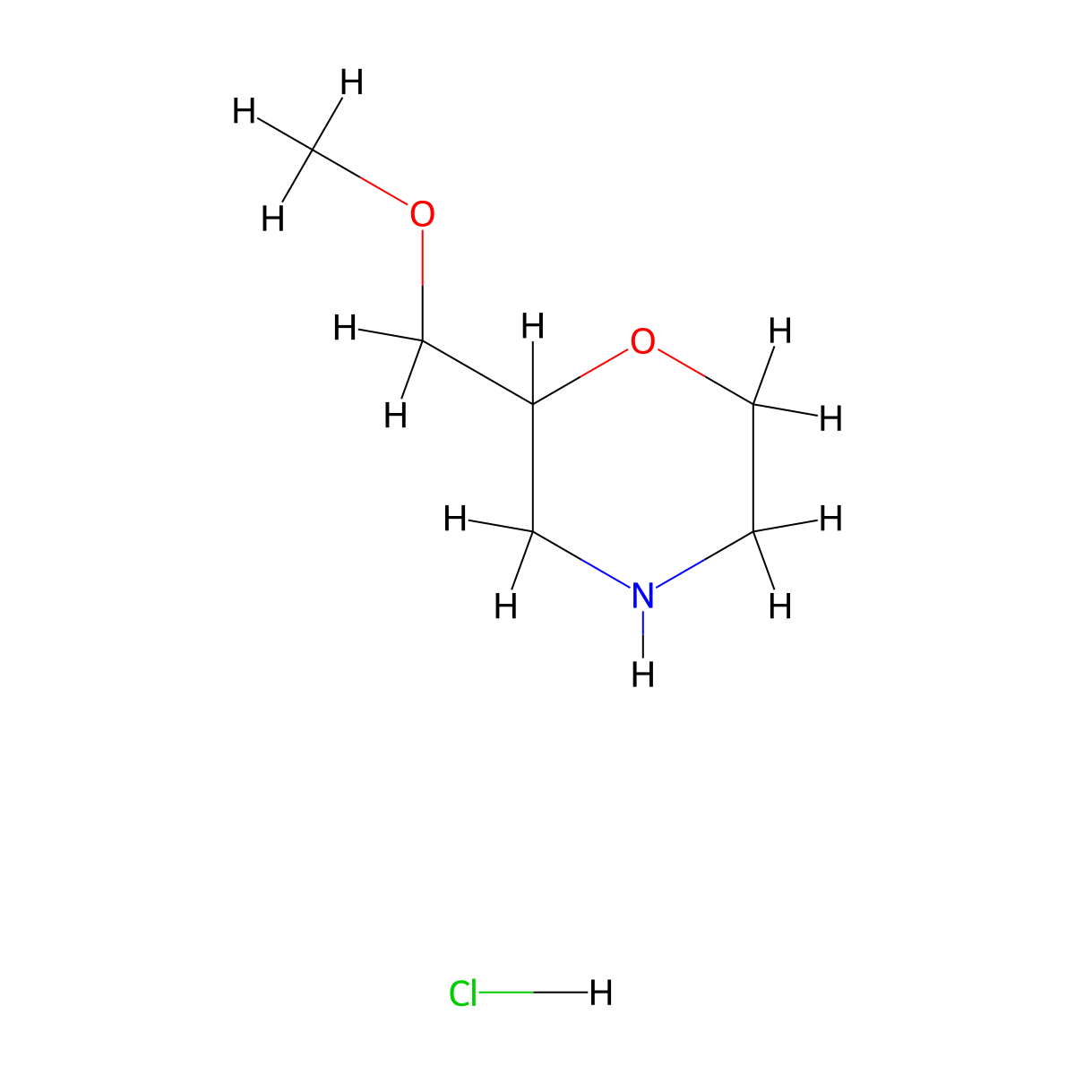 2-(Methoxymethyl)morpholine hydrochloride molecular structure, CAS 144053-99-6
